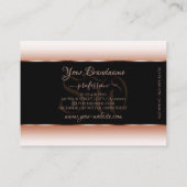 黒バラ金ゴールド楕円フレームイニシャルバラグラデーション 名刺 (裏面)