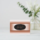 黒バラ金ゴールド楕円フレームイニシャルバラグラデーション 名刺 (スタンド正面)