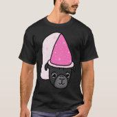 黒パグお姫様 Tシャツ (正面)