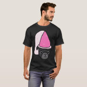 黒パグお姫様 Tシャツ (正面フル)