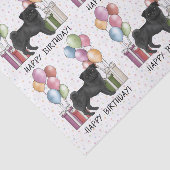黒パグの犬 カラフルなパステル色の誕生日おめでとう 薄葉紙 (詳細)