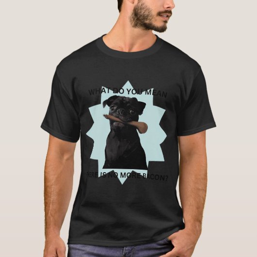 黒パグベーコン Tシャツ (正面)