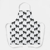黒パグ犬の品種 かわいいキャラクタードッグの模様 エプロン (正面)
