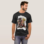 黒パグ電球 Tシャツ (正面フル)