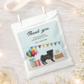 黒パグ かわいい カートゥーン 犬 誕生日 お礼 フェイバーバッグ (クリップ留めされた状態)