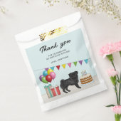 黒パグ かわいい カートゥーン 犬 誕生日 お礼 フェイバーバッグ (封をした状態)