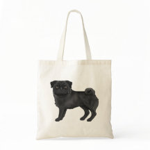 黒パグ モップス犬の犬種 デザイン かわいいイラスト