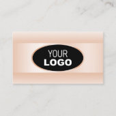 黒パステルモダンピンクオグラデーションバルフレームとロゴ 名刺 (正面)