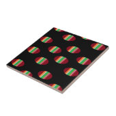 黒パターン(の模様が)あるの円 タイル (側面)