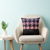 黒パタ千鳥格子のーン(ピンク色の紫グラデーション) クッション (椅子)