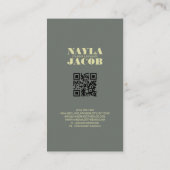 黒パモダンタ市松模様にーンQRコード 名刺 (裏面)