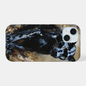 黒パン絵を描ター iPhone 15ケース (裏面横)