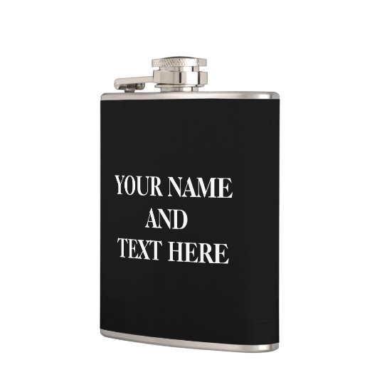 黒パーソナライズされたいカスタム自分の写真 フラスク (左)