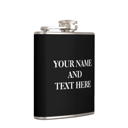 黒パーソナライズされたいカスタム自分の写真 フラスク (右)