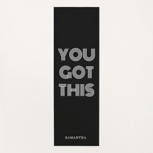 黒パーソナライズされたい得こやる気を起こさせるの ヨガマット (正面)