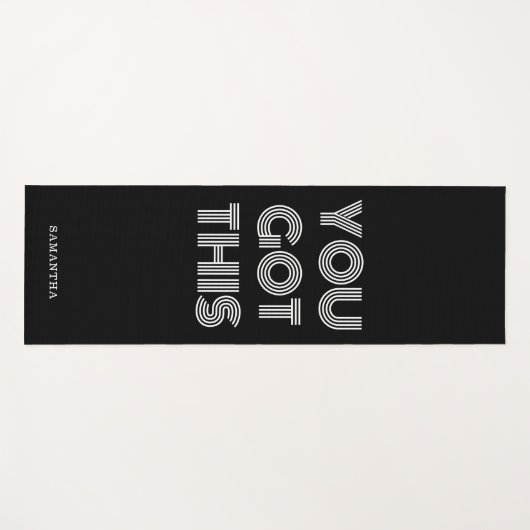 黒パーソナライズされたい得こやる気を起こさせるの ヨガマット (正面(横))