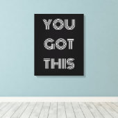 黒パーソナライズされたい得こやる気を起こさせるれ キャンバスプリント (インサイチュ (ウッドフロア))