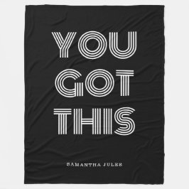 黒パーソナライズされたい得こやる気を起こさせるれ フリースブランケット