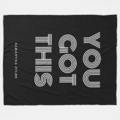 黒パーソナライズされたい得こやる気を起こさせるれ フリースブランケット (正面(横))