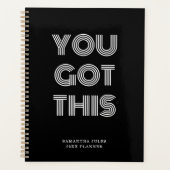 黒パーソナライズされたい得こやる気を起こさせるれ プランナー手帳 (正面)