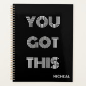 黒パーソナライズされたい得こやる気を起こさせるれ プランナー手帳 (正面)