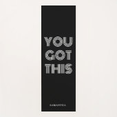 黒パーソナライズされたい得こやる気を起こさせるれ ヨガマット (正面)