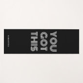 黒パーソナライズされたい得こやる気を起こさせるれ ヨガマット (正面(横))