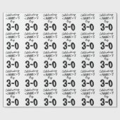 黒パーソナライズされたい30歳の誕生日 ラッピングペーパー (フラット)