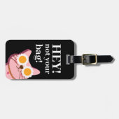 黒パーソナライズされたおもしろい猫ラゲッジタグ ラゲッジタグ (正面横)