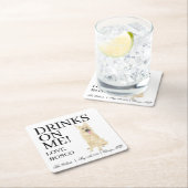 黒パーソナライズされたとタンのドイツのシェパード結婚ズ スクエアペーパーコースター (インサイチュ)