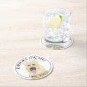 黒パーソナライズされたとタンのドイツのシェパード結婚ズ ラウンドペーパーコースター (インサイチュ)