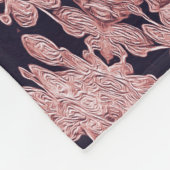 黒パーソナライズされたとピンクのフローラ曼荼羅 フリースブランケット (角)