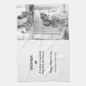 黒パーソナライズされたと白のコラージュ –  キッチンタオル (縦)