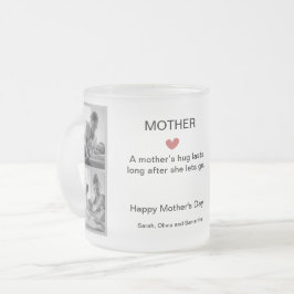 黒パーソナライズされたと白のコラージュ フロストグラスマグカップ