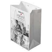 黒パーソナライズされたと白のコラージュ | ミディアムペーパーバッグ (正面アングル)