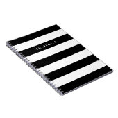 黒パーソナライズされたと白のストライプ ノートブック (右側)