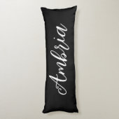 黒パーソナライズされたと白のストライプ ボディピロー (裏面 (縦))