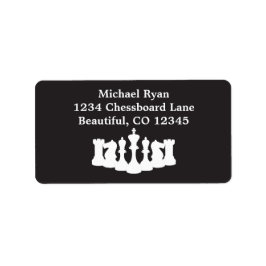 黒パーソナライズされたと白のチェスのピースクラシック ラベル