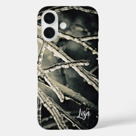 黒パーソナライズされたと白のブランチiPhoneケース iPhone 16ケース