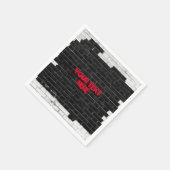 黒パーソナライズされたと白のレンガの壁 スタンダードカクテルナプキン (角)