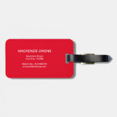 黒パーソナライズされたと白の前足とプリント ラゲッジタグ (裏面横)