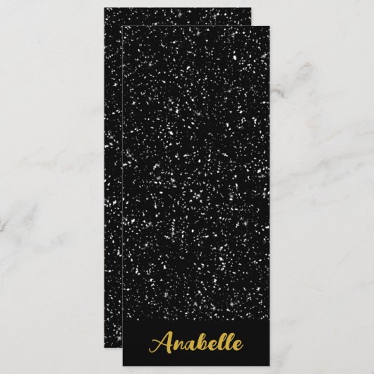 黒パーソナライズされたと白の斑点ブックマーク (正面/裏面)