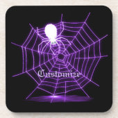 黒パーソナライズされたと紫のスパイダーウェブコースター コースター (正面)