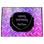 黒パーソナライズされたと紫 ラージペーパーバッグ (正面)