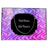 黒パーソナライズされたと紫 ラージペーパーバッグ (裏面)