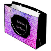 黒パーソナライズされたと紫 ラージペーパーバッグ (裏面アングル)