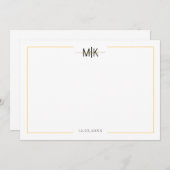 黒パーソナライズされたと金ゴールドのサンキューカード 招待状 (正面/裏面)