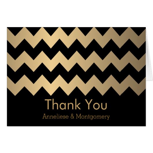 黒パーソナライズされたと金ゴールドのシェブロン – 空白の (正面横)