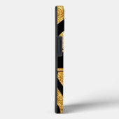 黒パーソナライズされたと金ゴールドのゼブラプリント電話ケース Case-Mate iPhoneケース (裏面 / 右)