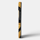 黒パーソナライズされたと金ゴールドのゼブラプリント電話ケース Case-Mate iPhoneケース (裏面 / 左)